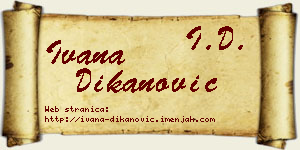 Ivana Dikanović vizit kartica